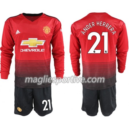 Completo Calcio Manchester United ANDER HERRERA 21 Bambino Divisa Prima 2018/2019 ML